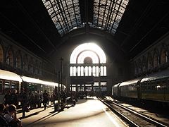 Budapest Keleti railway station in Budapest, Hungary.