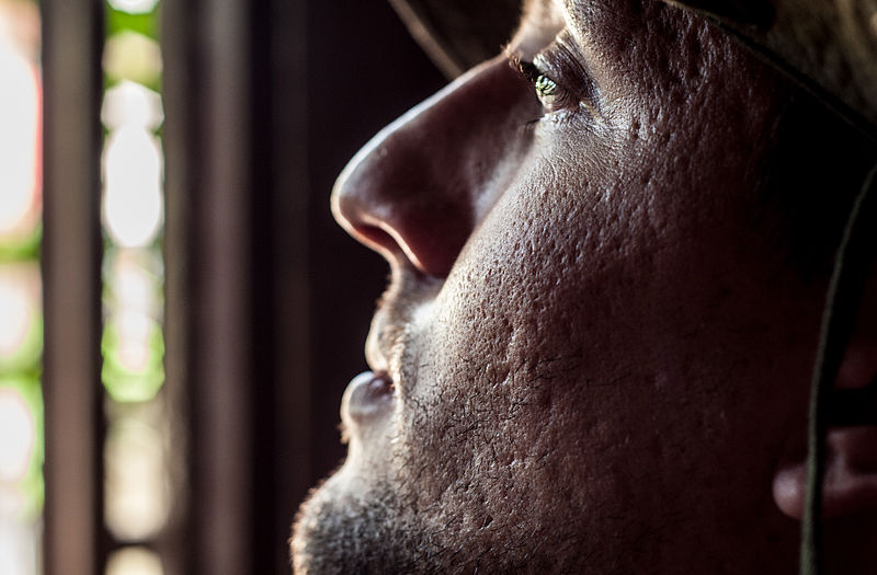 File:Human face, meditating.jpg