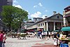 Oblique view of Faneuil hall Marketplace and surrounding pedestrian mall