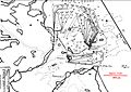 A 1945 map of the mine fields protecting Boston Harbor during World War II, showing mine groups controlled from Fort Warren on Georges Island