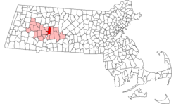 Location in Hampshire County in Massachusetts