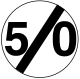 End of Speed limit (50 km/h)