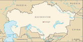 Approximate location of Kengir camp in Kazakhstan