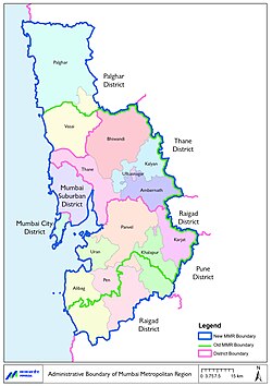 Map showing the extent of MMR with its municipal corporations and councils