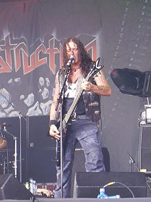 Schmier performing at Bloodstock Open Air in August 2008