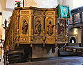 Wooden pulpit at the Church of the Holy Ghost in Tallinn in Estonia