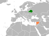 Location map for Belarus and Syria.