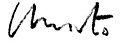 Pencil signature of Christo from 1987