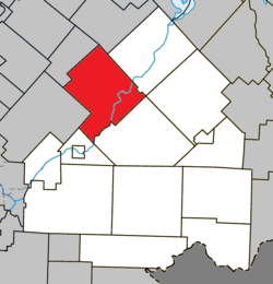 Location within Le Haut-Saint-François RCM