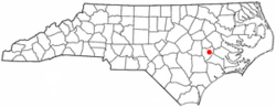 Location of Kinston within North Carolina.