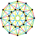 4{3}4, or , with 24 vertices and 24 4-edges shown in 4 sets of colors[14]