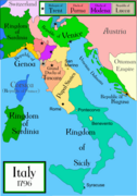 Map of Italy in 1796.