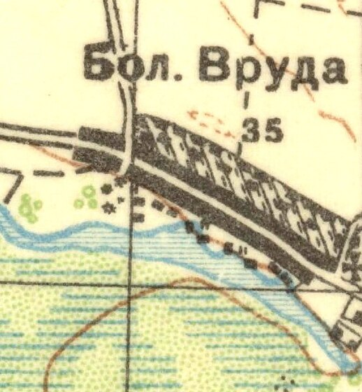 План деревни Большая Вруда. 1930 год