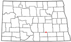 Location of Gackle, North Dakota