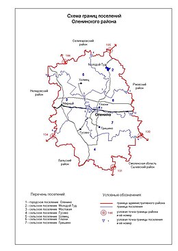 Оленинский муниципальный округ на карте