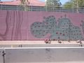 40-foot cacti decorate a sound/retaining wall in Scottsdale, AZ. (Scott System)