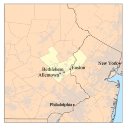 Map of the Lehigh Valley