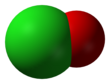 Space-filling model of the hypochlorite anion