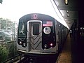 An R160A Template:NYCS-bull-small train at Canarsie – Rockaway Parkway