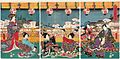 Evening Banquet for Cherry-blossom Viewing at the Rokujô Palace (Rokujô gosho hanami no yûen)Kunisada.(1855)