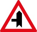 Side road junction to left