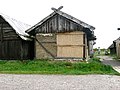 Wooden house with exposed wall structure