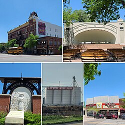 Historic Windsor Hotel, the Garden City Amphitheater, the Depot Monument, Eat Beef Sign, Historic State Theatre