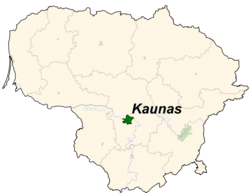 Location of Kaunas