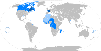 world map of French speaking countries