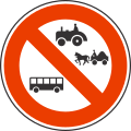 II-19.2 Forbidden for buses, coaches, agricultural machinery and horsecarts