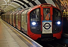 First Night Tube train pulling into Pimlico.