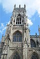 York Minster, an Anglican Gothic cathedral in York, Northern England. York Minster is the largest Mediaeval church in the United Kingdom and the Commonwealth of Nations.