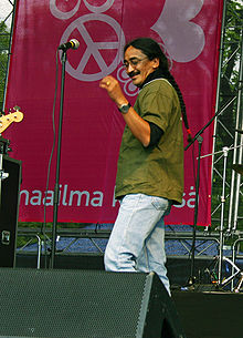 Amrit Gurung- soloist of Nepathya. Photo from Maailma kylässä (World Village) festival in Helsinki, Finland.