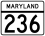 Maryland Route 236 marker