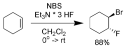 The bromofluorination of cyclohexene