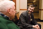 Rabbi Ralph Kreger, BCC with a patient's family member at Lenox Hill Hospital (part of the North Shore LIJ health system)