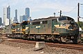 Image 39Pacific National diesel locomotives in Australia showing three body types, cab unit (front), hood unit (middle) and box cab (rear) (from Locomotive)