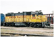 EMD#BlombergM Bogie Trucks On EMD#GP38-2 UP#358