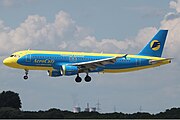 Airbus 320-212 авиакомпании Донбассаэро в ливрее компании Аэросвит