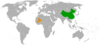 Location map for China and Mali.