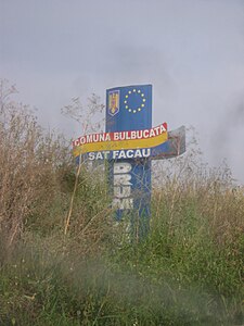 Goodbye sign at the commune exit