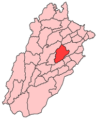 Location of Faisalabad District (highlighted in red) within Punjab.