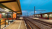 View of the platforms and tracks