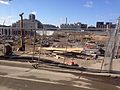 April 14, 2014: the construction dig fills a city block