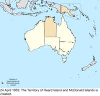 Map of the change to Australia on 24 April 1953