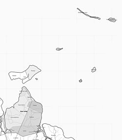 Map of Bien Unido showing barangays and islands