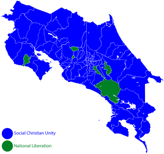 Party placed first by canton