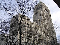 Grand Boulevard Façade through the trees in early spring