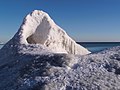 Ice mountain on Ontario lake, Canada