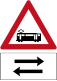 Tram crossing ahead